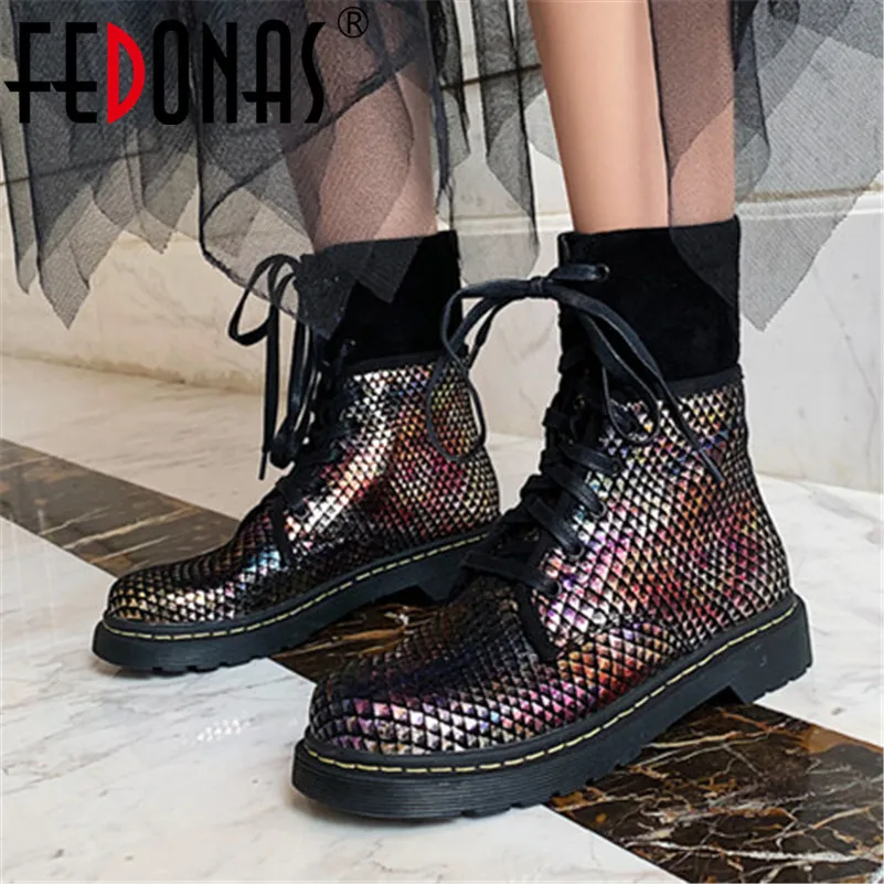 FEDONAS/модные женские сапоги до середины икры из натуральной кожи для верховой езды