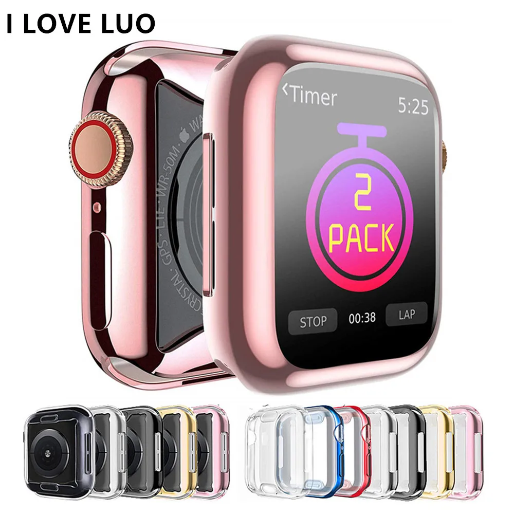 TPU чехол для apple watch 5 4 3 2 1 44 мм/40 мм iWatch 42 мм/38 мягкий защитный бампер экрана