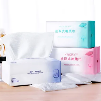 

100Pcs/Pack Disposable Soft Face Towel Multi-purpose Portable Cotton Soft Towel Mild Non-irritating Non-woven Facial Tissue