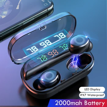 

Caletop Bluetooth 5.0 Earphone TWS Earphones Noise Cancelling Earbuds LED Power Display Charging Case IPX7 Waterproof Headphones