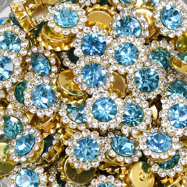 100 Claw Cup Glass Rhinestones Strass Shiny Crystals Stones Trim Gold Base Sew on Rhinestones For Clothes DIY Sewing Accessories B05