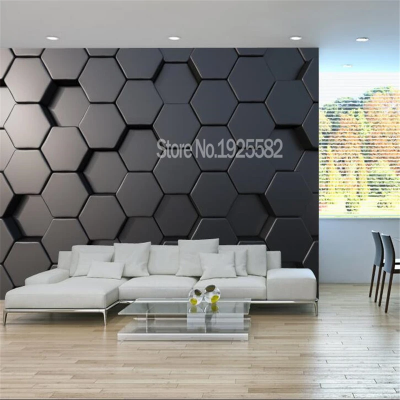 Modern Technology Sence Abstract Metal Hextagon Industrial Decor Mural Wallpaper 3d Company E Sports Room Decor Wall Paper 3d Wallpapers Aliexpress
