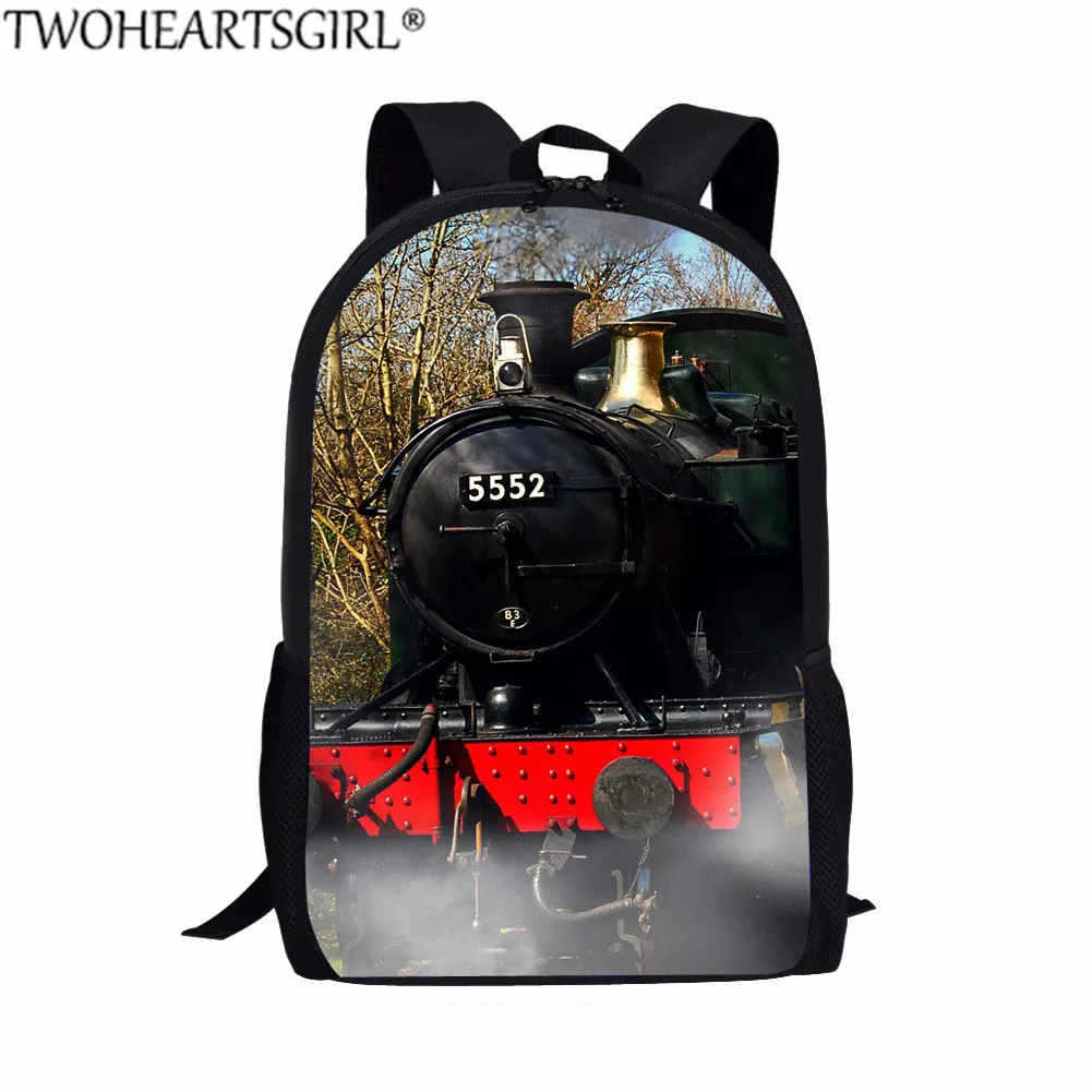 LH1281C Twoheartsgirl паровой поезд Печать школьный Набор для подростков мальчиков девочек Детский рюкзак женский мужской рюкзак для ноутбука детский портфель - Цвет: LH1281C