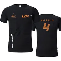 Camiseta de manga curta masculina fórmula 1 racing team logo vestuário lando norris f1 mclaren team verão