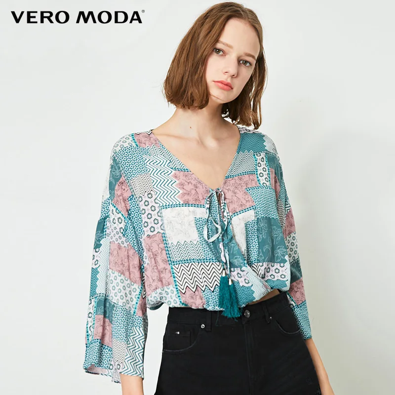 Женская блузка с принтом в стиле ретро Vero Moda | 319258514 одежда