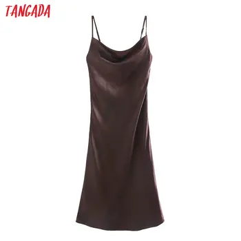 

Tangada fashion women solid midi dress sexy strap adjust Sleeveless Ladies slim backless Dress Vestidos XN215
