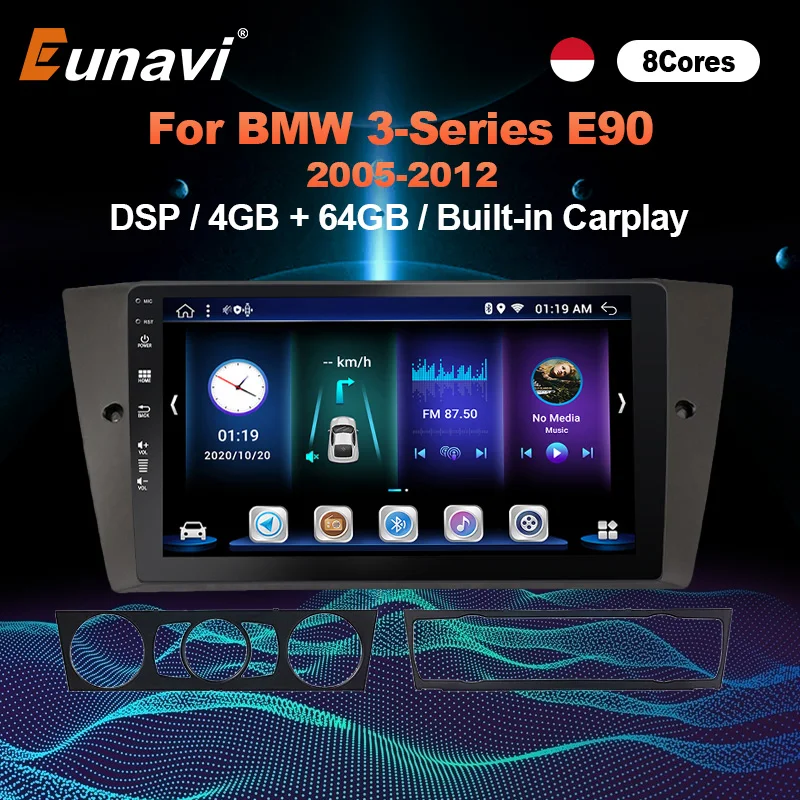 Eunavi Android Car Radio For BMW 3-Series E90 2005-2012 Multimedia Player Touch Screen 1 Din Head Unit Audio Navigation GPS