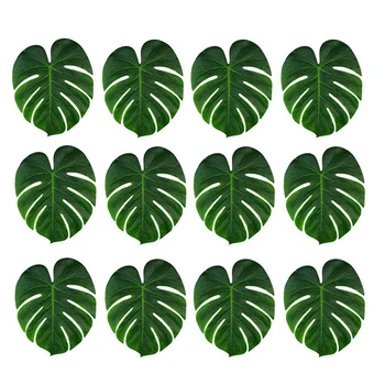 

24pcs Artificial Tropical Palm Leaves Turtle Leaf Simulation Leaf for Hawaiian Party Jungle Beach Theme Party Diy Decorations