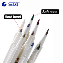 STA 6551 DIY металлические цветные ручки для рисования, руководство по живописи, маркер, ручка для черной бумаги, маркер, твердая/Мягкая головка, канцелярские принадлежности Escolar