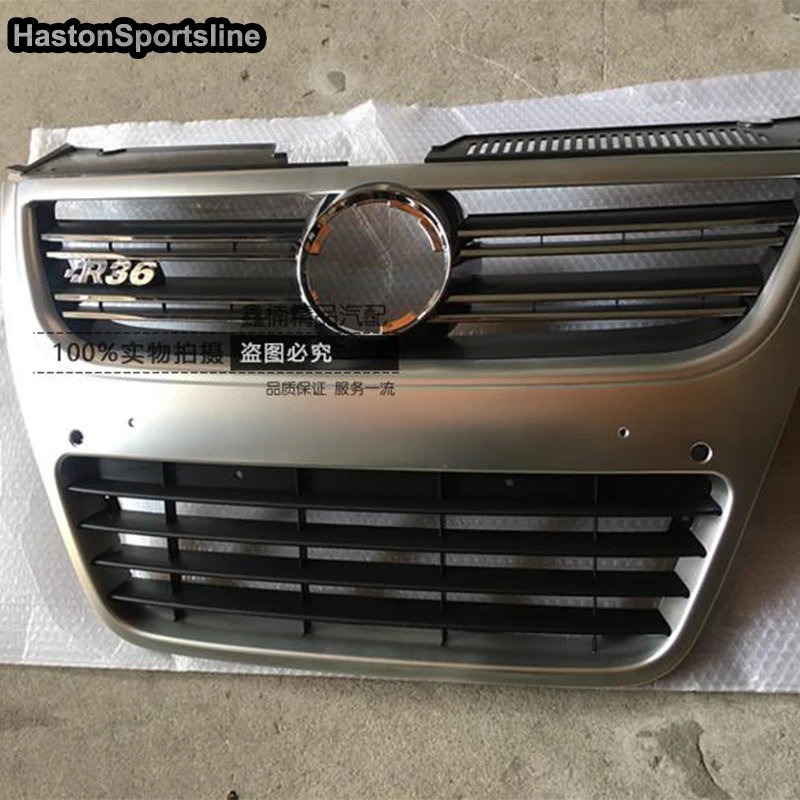 Для Volkswagen Passat R36 Racing grills ABS Silver передний бампер сетчатая решетка гриль 2006