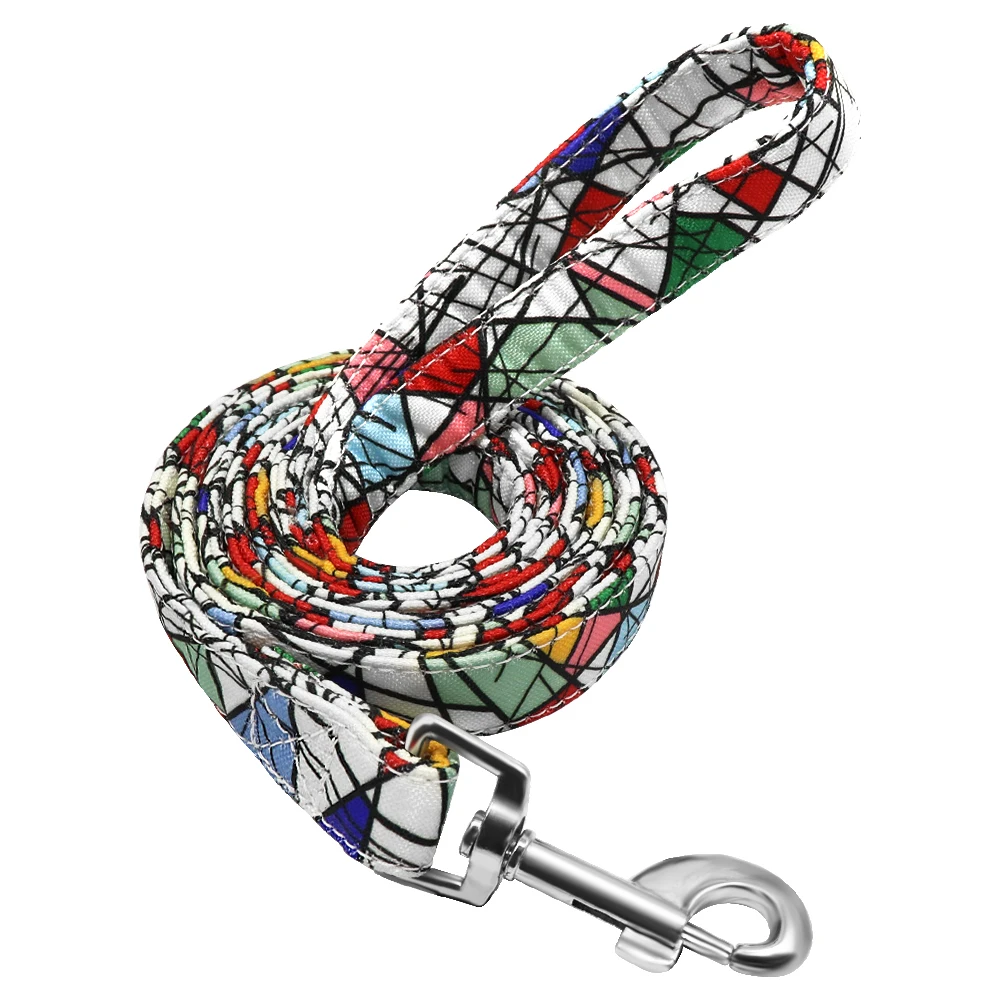 150cm Fashion Dog Leash Lead Nylon Printed Pet Puppy Walking Leash Padded Running Training Leashes Rope For Small Medium Dogs