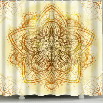 

Waterproof Yellow-Flower Shower Curtain for Home and Bathroom