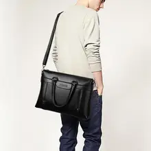 Мужская деловая Повседневная сумка для ноутбука, мужские Офисные Сумки, Сумка через плечо для мужчин, сумка для путешествий из искусственной кожи, винтажный однотонный портфель, сумка-тоут