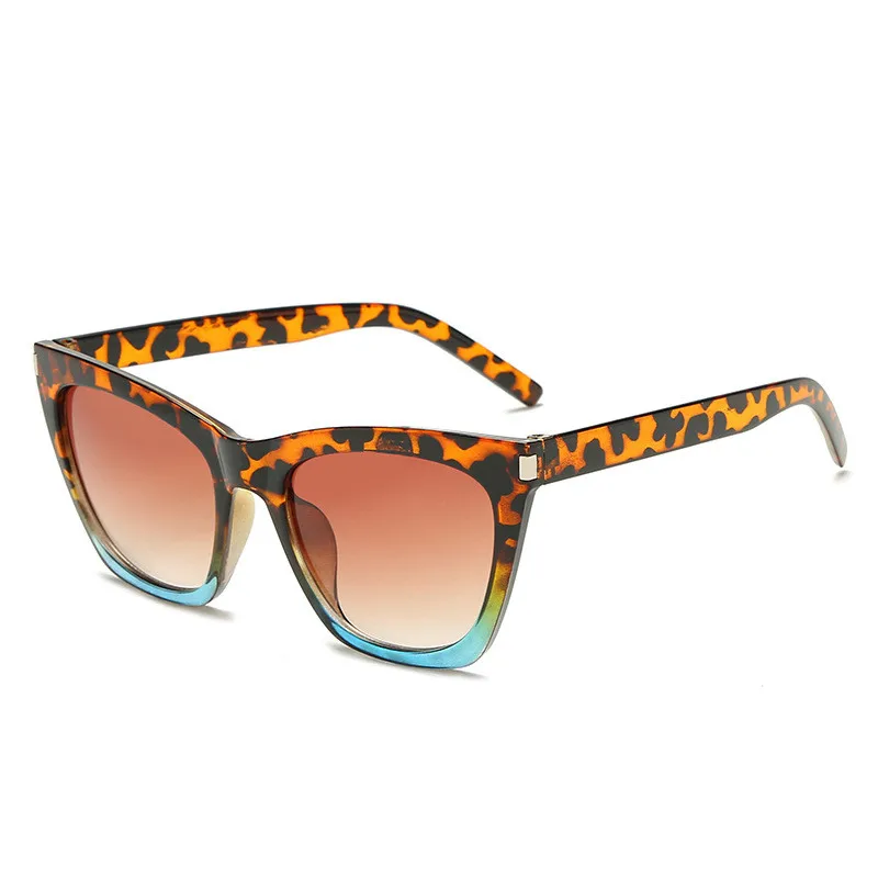NYWOOH большой кошачий глаз солнцезащитные очки для женщин негабаритных градиентные солнцезащитные очки оттенки Женские винтажные очки в леопардовой оправе UV400 - Цвет линз: blue leopard