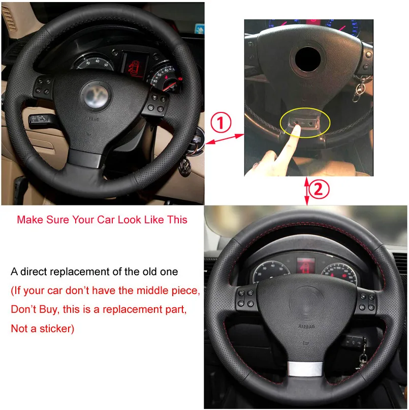 SPEEDWOW Авто хром руль эмблема подходит для VW Golf MK5 Plus 5 GTI Passat B6 3C Eos Jetta 2006 2007 2008
