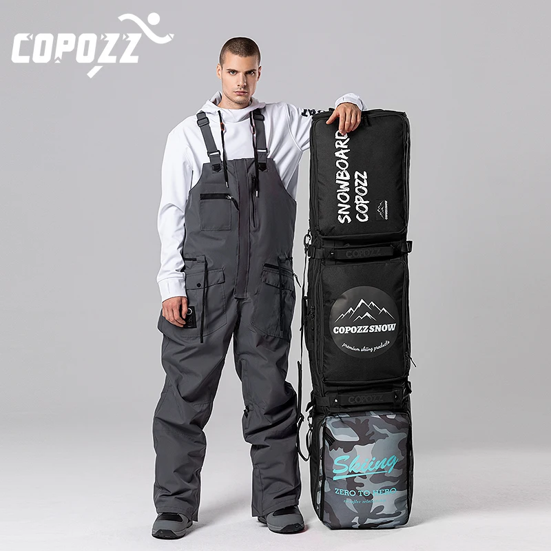 COPOZZ borse da sci per adulti 158cm 168cm borsa da Snowboard a rullo grande con ruote zaino impermeabile borsa a tracolla singola copertura per Snowboard