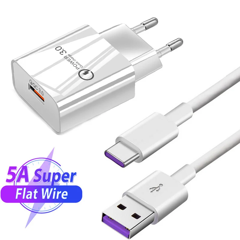USB 5A type C кабель Быстрая зарядка type-C супер зарядное устройство для samsung S8 S9 S10 для huawei P20 P30 mate 20 30 OnePlus 7T Pro