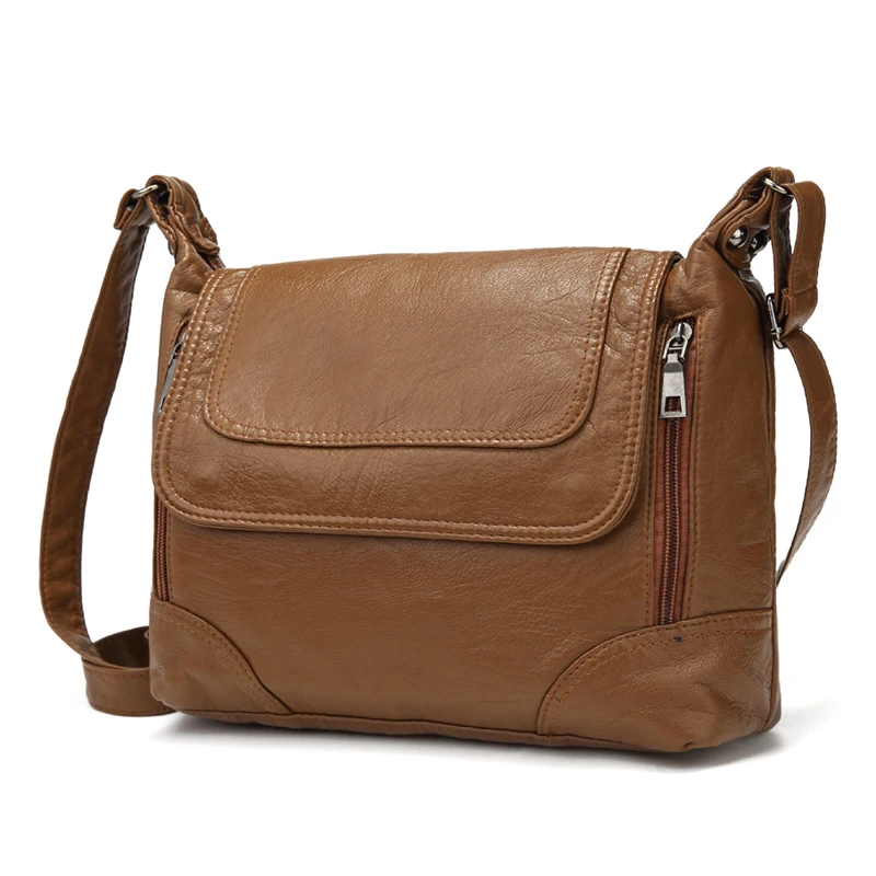 Annmouler Brand Women Shoulder Bag Designer Crossbody Bag Soft Washed Leather Messenger Luxury Handbags Women Bags Sac A Mai crossbody bag,women shoulder bag,women messenger bag