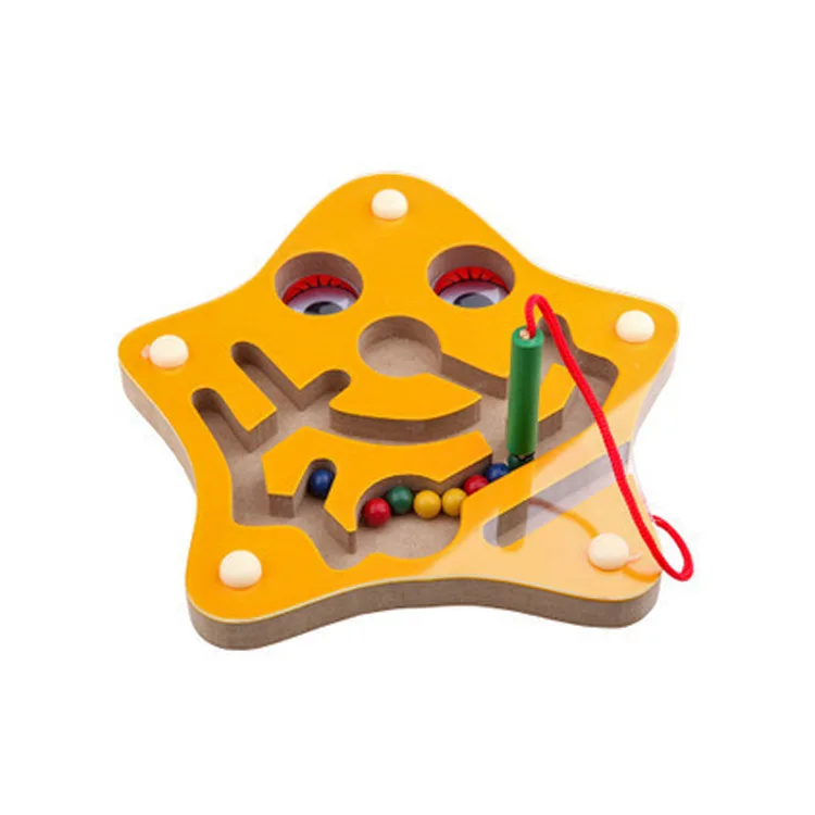 

Children Intelligence Development Starfish Maze Pen Wielding Magnetic Qizhi Toy Wooden Children'S Educational Toy Wholesale