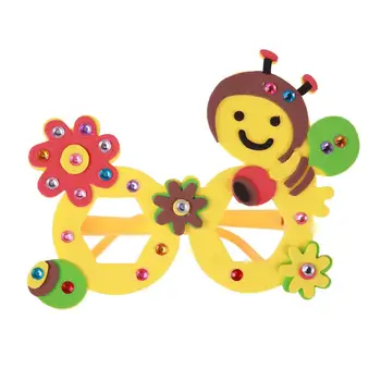 

New DIY Craft EVA Cartoon Animals Manual Glasses Stick Drill Glasses Frame Funny Learning Educational Handmade Toys For Children
