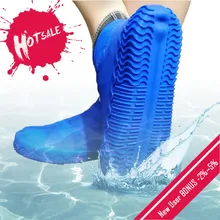 1 par capa de sapato de silicone reutilizável s/m/l à prova dwaterproof água sapatos de chuva cobre ao ar livre de acampamento antiderrapante de borracha chuva bota overshoes(China)