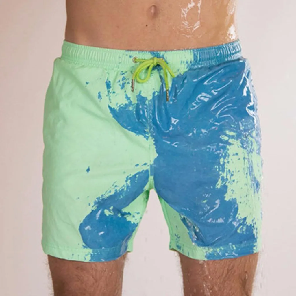 

Vogue Style Summer Swimwear Men Swim Men Swimsuit Sport Swear Temperature-Sensitive Color-Changing Beach Pants Swim Trunks #f