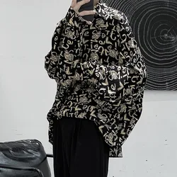 Qiwn 2021 outono topos camisa de moda masculina camisa de manga longa camisa de grandes dimensões camisa xadrez camisa collared botão acima da camisa