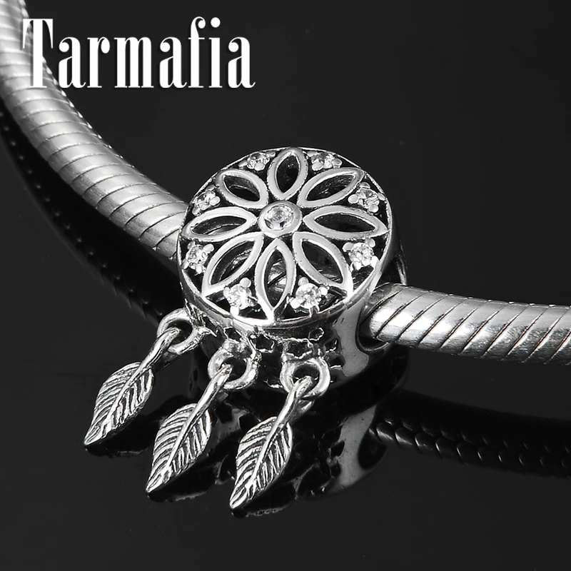 

Genuine 925 Sterling Silver Beautiful Flower Dreamcatcher Charms Beads Fit Original Pandora Women Bracelet Necklace Jewelry 2019