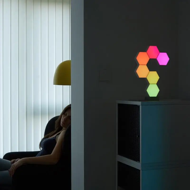 LifeSmart светодиодный квантовый светильник с шестигранной головкой DIY креативная Геометрическая сборка светодиодный ночник приложение умное управление 3 шт. квантовый светильник с цоколем