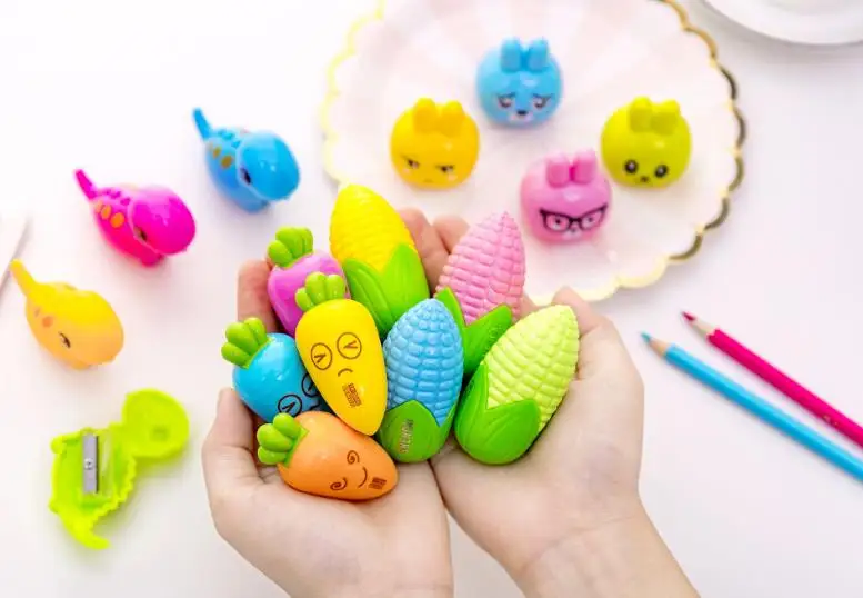4 шт./компл. Kawaii в виде мини-Динозавра кролик с морковкой точилки для карандашей кукурузы карандаш с животными резак Канцтовары Школьные подарки для студентов