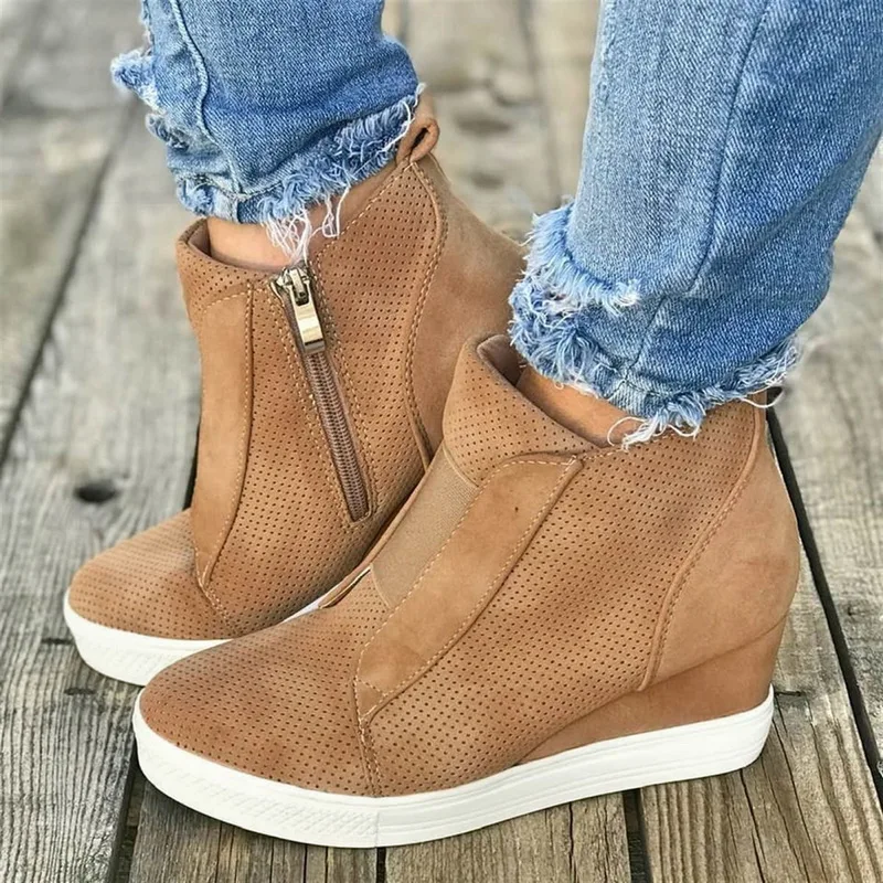 PUIMENTIUA/женские кроссовки; дышащая обувь на танкетке; обувь из вулканизированной кожи; женская повседневная обувь из искусственной кожи; tenis feminino;