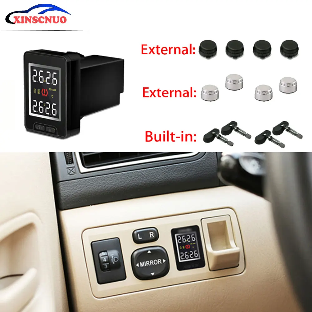 Ʈ ڵ TPMS Ÿ̾ з  ý, ȥ ú 4   溸 ý LCD ÷ TPMS 