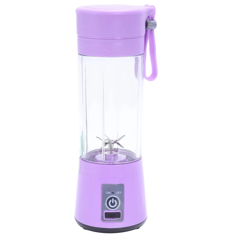 Purple 380 мл Usb Перезаряжаемый блендер миксер 6 лезвий соковыжималка Бутылка Чашка сок Цитрусовые Лимон овощи фрукты смузи соковыжималки - Цвет: Purple