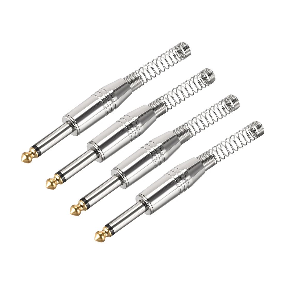 

uxcell 6.35mm Mono Male Connector Guitar Cable Power Adapter Zinc Spring(4Pcs)