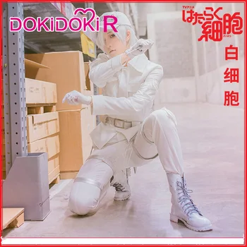 

DokiDoki-R Anime Cosplay Cells at Work / Hataraku Saibō Cosplay White Cell Costume Men Halloween Costume Cells at Work