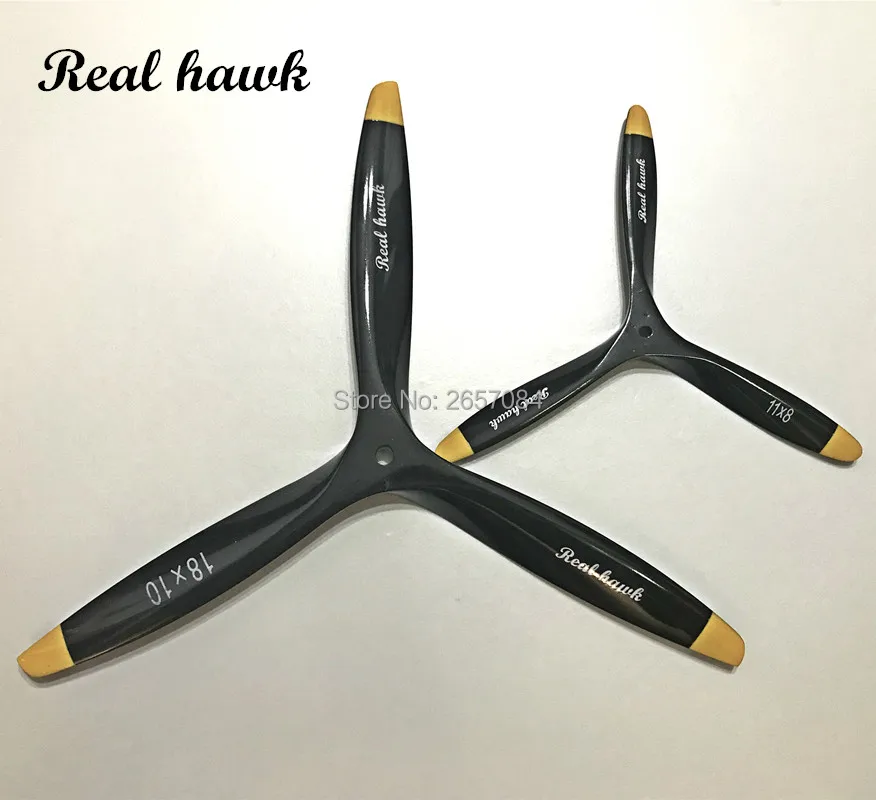 

3 Blade 20x6/20x8/20x10/20x12 CCW or CW Black Wooden Propeller High Quality For Scale RC Gas Airplane Model RC parts