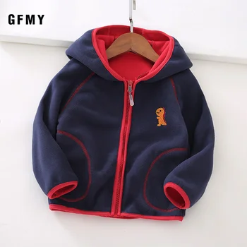 

GFMY 2020 Spring Solid Color Fashion Fleece Hooded Boys Coats 3-10year Thin Section Three Colors Big pocket Kids Top