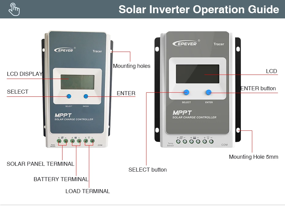 EASUN POWER Solar Charge Controller MPPT 40A30A20A10A LCD Solar Regulator for 12V 24V Lead Acid Lithium-ion Batteries3