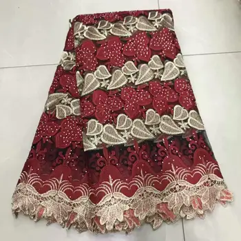 

2019 Latest High Quality African Lace Fabric French Net Embroidery Tulle Lace Fabric For Nigerian Wedding DFSE165
