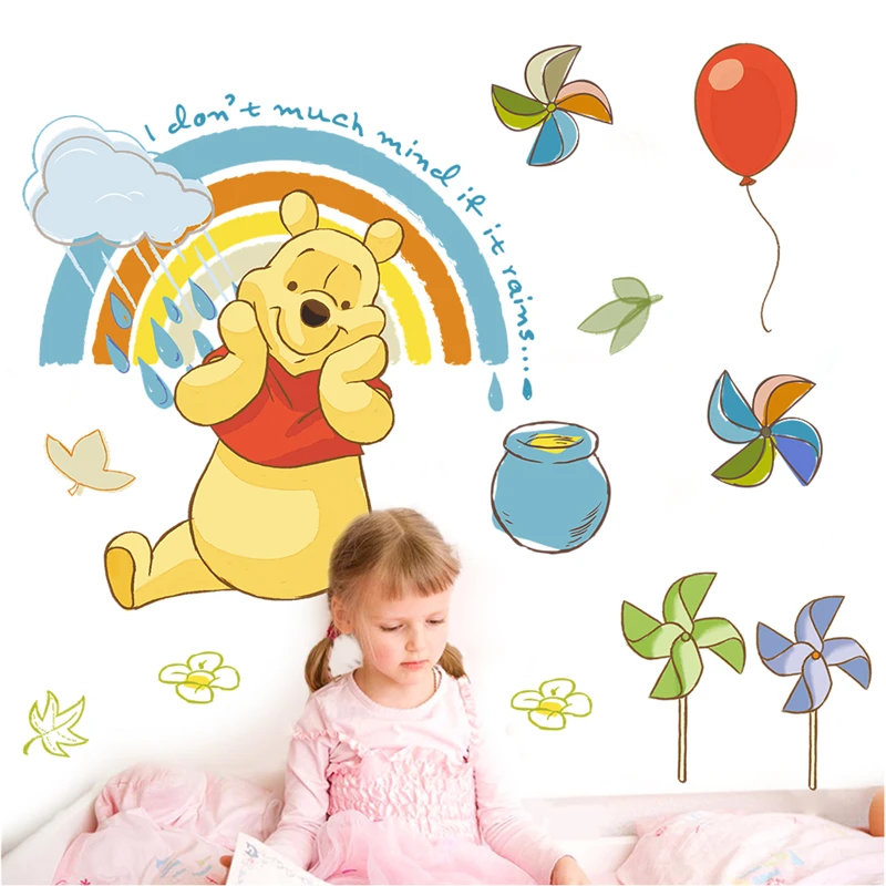 Disney cartoon winnie pooh wall decals Kids bedroom nursery home decor
