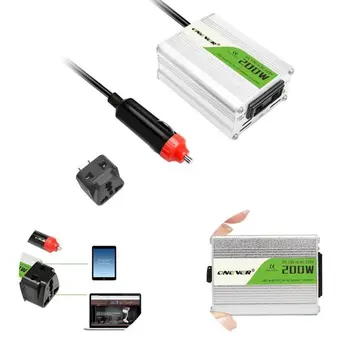 

200W Car Power Inverter Converter DC 12V To AC 220V Modified Sine Wave Power With USB 5V Output Low Noise For In-Car Use