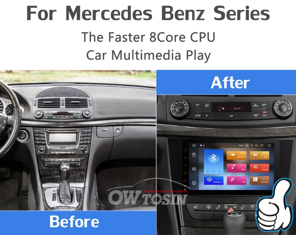 Cheap 8"Android 9.0 4G RAM+64G ROM Car Multimedia Player GPS Radio For Mercedes Benz W211 W463 W219 W209 E G CLK CLS Class E200 E220 2