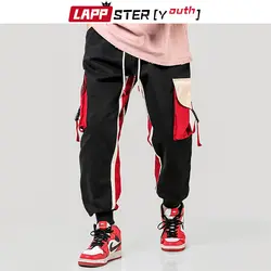 LAPPSTER-Youth Боковые Полосатые брюки карго мужские 2019 комбинезоны мужские хип-хоп большие спортивные брюки с карманами цветные штаны для бега