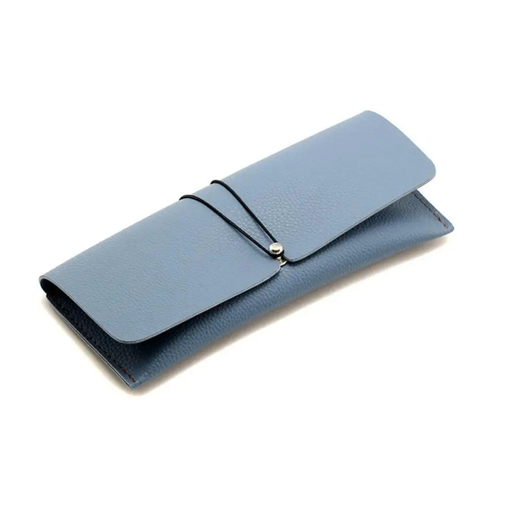 blue box Модный чехол из искусственной кожи для солнцезащитных очков, чехол для женщин и мужчин, переносные мягкие чехлы для очков на шнурке, сумка, аксессуары - Цвет: blue box