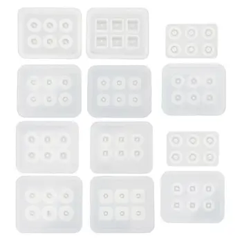 

12Pcs Beads Resin Molds Kit with Hole for Gemstone Cabochon Jewelry Casting