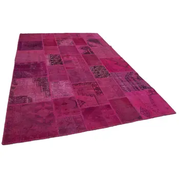 

206x305 Cm Pink Handmade Patchwork Rug-7x10 Ft