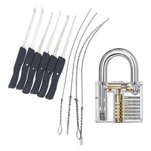 Liushi прозрачные видимые слесарное учебное пособие замок Палочки набор слесарных Ручной Инструмент для извлечения сломанного ключа экстрактор удалитель крючков комплект ручной