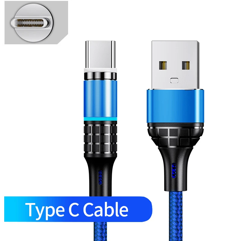 Магнитный кабель OneVan для быстрой зарядки, usb type c, Micro USB, магнитное зарядное устройство, шнур для зарядки телефона, провод для зарядки Iphone, samsung - Цвет: Blue For Type C