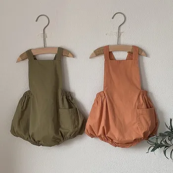 

Lovely Baby Boys Bodysuit 2020 Autumn Infant Girl Solid Bodysuit Newborn Baby Overalls One-pieces Jumpsuit Kids Clothes