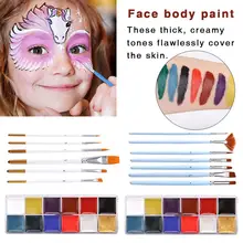 12ColorsFashion быстро Исчезающие тату краска для лица и тела масло Краски ing арт нетоксичный водяная краска масла Макияж для вечеринки по случаю Хэллоуина Набор для рисования на лице